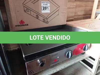 LOTE 201 - 01 CHAPA BIFETEIRA A GÁS MARCA PROGÁS MODELO PR-650G. (NOVA) (NO ESTADO. LEILÃO NÃO TEM GARANTIA E NEM DEVOLUÇÃO).