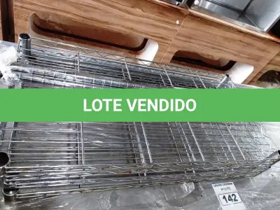 LOTE 140 - 01 ESTANTE GRADEADA DESMONTADA COM 04 PRATELEIRAS. (NO ESTADO. LEILÃO NÃO TEM GARANTIA E NEM DEVOLUÇÃO).