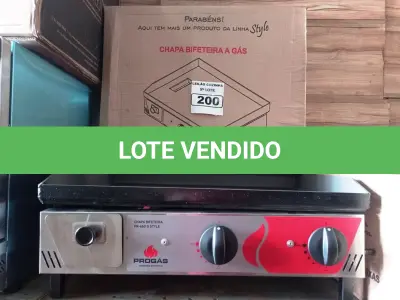 LOTE 200 - 01 CHAPA BIFETEIRA A GÁS MARCA PROGÁS MODELO PR-650G. (NOVA)(NO ESTADO. LEILÃO NÃO TEM GARANTIA E NEM DEVOLUÇÃO).