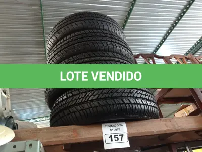 LOTE 157 - 04 PNEUS REMOLD 175/65/14. (NO ESTADO) ATENÇÃO! FAZER A VISITAÇÃO ANTES DE ARREMATAR, NÃO SABEMOS SE FUNCIONA. LEILÃO NÃO TEM GARANTIA E NEM DEVOLUÇÃO, SUJEITO A POSSÍVEIS AVARIAS VISÍVEIS/OCULTAS E/OU AUSÊNCIA DE COMPONENTES.
