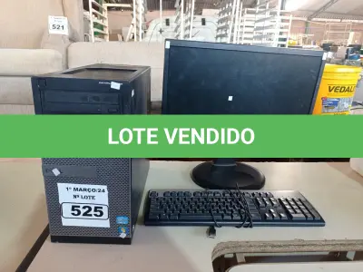 LOTE 525 - 01 CPU’S, 01 MONITOR E 01 TECLADO. (NO ESTADO) ATENÇÃO! FAZER A VISITAÇÃO ANTES DE ARREMATAR, NÃO SABEMOS SE FUNCIONA. LEILÃO NÃO TEM GARANTIA E NEM DEVOLUÇÃO, SUJEITO A POSSÍVEIS AVARIAS VISÍVEIS/OCULTAS E/OU AUSÊNCIA DE COMPONENTES.