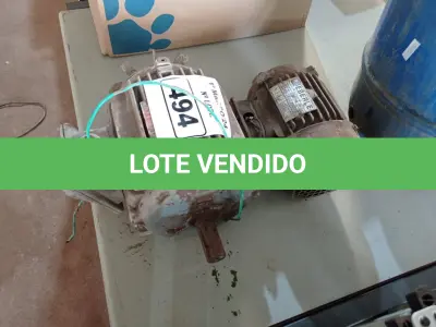 LOTE 494 - 02 MOTORES ELETRICOS. (NO ESTADO) ATENÇÃO! FAZER A VISITAÇÃO ANTES DE ARREMATAR, NÃO SABEMOS SE FUNCIONA. LEILÃO NÃO TEM GARANTIA E NEM DEVOLUÇÃO, SUJEITO A POSSÍVEIS AVARIAS VISÍVEIS/OCULTAS E/OU AUSÊNCIA DE COMPONENTES.