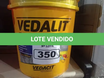 LOTE 350 - 01 BALDE DE VEDALIT, ADITIVO PLASTIFICANTE CONCENTRADO PARA ARGAMASSA DE ASSENTAMENTO E REBOCO CONVENCIONAL 18L.  (NO ESTADO) ATENÇÃO! FAZER A VISITAÇÃO ANTES DE ARREMATAR, NÃO SABEMOS SE FUNCIONA. LEILÃO NÃO TEM GARANTIA E NEM DEVOLUÇÃO, SUJEITO A POSSÍVEIS AVARIAS VISÍVEIS/OCULTAS E/OU AUSÊNCIA DE COMPONENTES.
