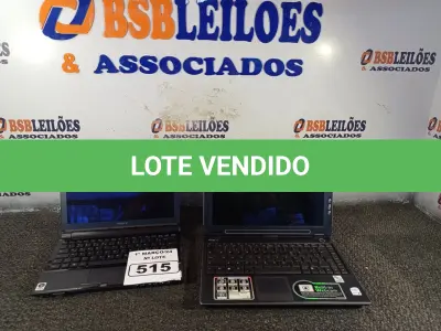 LOTE 515 - 02 NOTEBOOK’S PARA RETIRADA DE PEÇAS. (NO ESTADO) ATENÇÃO! FAZER A VISITAÇÃO ANTES DE ARREMATAR, NÃO SABEMOS SE FUNCIONA. LEILÃO NÃO TEM GARANTIA E NEM DEVOLUÇÃO, SUJEITO A POSSÍVEIS AVARIAS VISÍVEIS/OCULTAS E/OU AUSÊNCIA DE COMPONENTES.