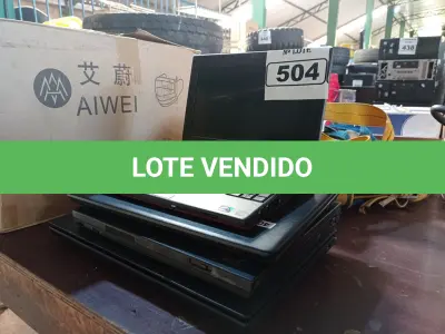 LOTE 504 - 04 NOTEBOOKS PARA RETIRADA DE PEÇAS. (NO ESTADO) ATENÇÃO! FAZER A VISITAÇÃO ANTES DE ARREMATAR, NÃO SABEMOS SE FUNCIONA. LEILÃO NÃO TEM GARANTIA E NEM DEVOLUÇÃO, SUJEITO A POSSÍVEIS AVARIAS VISÍVEIS/OCULTAS E/OU AUSÊNCIA DE COMPONENTES.