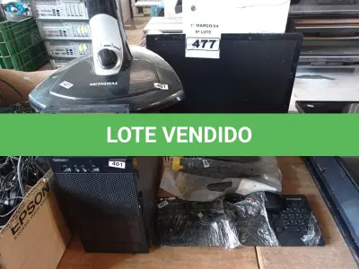 LOTE 477 - 01 CPU, 01 MONITOR, 01 TECLADO, 01 MOUSE 01 VENTILADOR E 06 CABOS DE FORÇA. (NO ESTADO) ATENÇÃO! FAZER A VISITAÇÃO ANTES DE ARREMATAR, NÃO SABEMOS SE FUNCIONA. LEILÃO NÃO TEM GARANTIA E NEM DEVOLUÇÃO, SUJEITO A POSSÍVEIS AVARIAS VISÍVEIS/OCULTAS E/OU AUSÊNCIA DE COMPONENTES.
