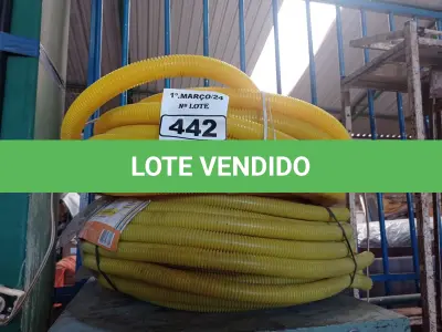 LOTE 442 - 02 ROLOS DE MANGUEIRA CORRUGADA. (NO ESTADO) ATENÇÃO! FAZER A VISITAÇÃO ANTES DE ARREMATAR, NÃO SABEMOS SE FUNCIONA. LEILÃO NÃO TEM GARANTIA E NEM DEVOLUÇÃO, SUJEITO A POSSÍVEIS AVARIAS VISÍVEIS/OCULTAS E/OU AUSÊNCIA DE COMPONENTES.