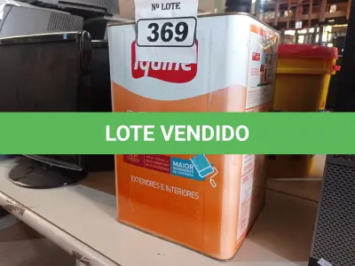 LOTE 369 - 01 LATA DE TINTA IQUINE INTERIORES/EXTERIORES DELANIL RENDE MUITO FOSCO BASE. (NO ESTADO) ATENÇÃO! FAZER A VISITAÇÃO ANTES DE ARREMATAR, NÃO SABEMOS SE FUNCIONA. LEILÃO NÃO TEM GARANTIA E NEM DEVOLUÇÃO, SUJEITO A POSSÍVEIS AVARIAS VISÍVEIS/OCULTAS E/OU AUSÊNCIA DE COMPONENTES.