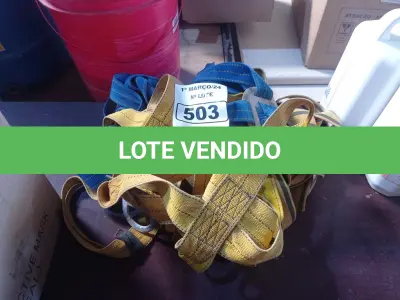 LOTE 503 - 05 CINTAS DE SEGURANÇA. (NO ESTADO) ATENÇÃO! FAZER A VISITAÇÃO ANTES DE ARREMATAR, NÃO SABEMOS SE FUNCIONA. LEILÃO NÃO TEM GARANTIA E NEM DEVOLUÇÃO, SUJEITO A POSSÍVEIS AVARIAS VISÍVEIS/OCULTAS E/OU AUSÊNCIA DE COMPONENTES.