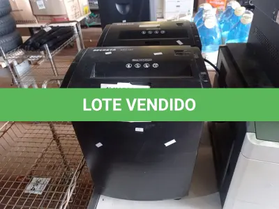 LOTE 362 - 02 FRAGMENTADORAS DE PAPEL. (NO ESTADO) ATENÇÃO! FAZER A VISITAÇÃO ANTES DE ARREMATAR, NÃO SABEMOS SE FUNCIONA. LEILÃO NÃO TEM GARANTIA E NEM DEVOLUÇÃO, SUJEITO A POSSÍVEIS AVARIAS VISÍVEIS/OCULTAS E/OU AUSÊNCIA DE COMPONENTES.