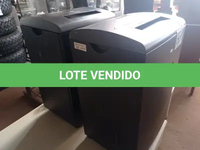 LOTE 416 - 02 FRAGMENTADORAS DE PAPEL. (NO ESTADO) ATENÇÃO! FAZER A VISITAÇÃO ANTES DE ARREMATAR, NÃO SABEMOS SE FUNCIONA. LEILÃO NÃO TEM GARANTIA E NEM DEVOLUÇÃO, SUJEITO A POSSÍVEIS AVARIAS VISÍVEIS/OCULTAS E/OU AUSÊNCIA DE COMPONENTES.