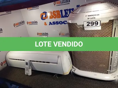 LOTE 299 - 01 AR CONDICIONADO INVERTER MARCA ELECTROLUX 9.000 BTU COM CONTROLE 220V. (NO ESTADO) ATENÇÃO! FAZER A VISITAÇÃO ANTES DE ARREMATAR, NÃO SABEMOS SE FUNCIONA. LEILÃO NÃO TEM GARANTIA E NEM DEVOLUÇÃO, SUJEITO A POSSÍVEIS AVARIAS VISÍVEIS/OCULTAS E/OU AUSÊNCIA DE COMPONENTES.
