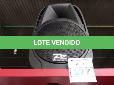 LOTE 377 - 01 CAIXA DE SOM PZ PROPASSIVE PX-12. (NO ESTADO) ATENÇÃO! FAZER A VISITAÇÃO ANTES DE ARREMATAR, NÃO SABEMOS SE FUNCIONA. LEILÃO NÃO TEM GARANTIA E NEM DEVOLUÇÃO, SUJEITO A POSSÍVEIS AVARIAS VISÍVEIS/OCULTAS E/OU AUSÊNCIA DE COMPONENTES.