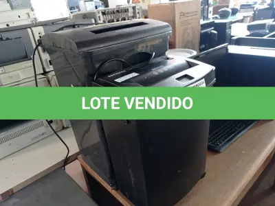 LOTE 492 - 02 FRAGMENTADORAS DE PAPEL. (NO ESTADO) ATENÇÃO! FAZER A VISITAÇÃO ANTES DE ARREMATAR, NÃO SABEMOS SE FUNCIONA. LEILÃO NÃO TEM GARANTIA E NEM DEVOLUÇÃO, SUJEITO A POSSÍVEIS AVARIAS VISÍVEIS/OCULTAS E/OU AUSÊNCIA DE COMPONENTES.