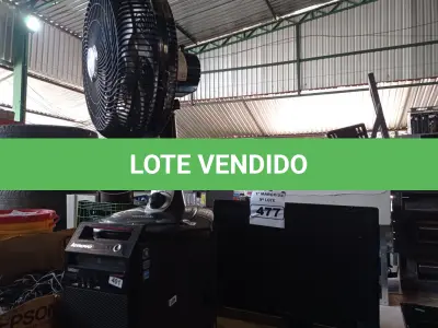 LOTE 477 - 01 CPU, 01 MONITOR, 01 TECLADO, 01 MOUSE 01 VENTILADOR E 06 CABOS DE FORÇA. (NO ESTADO) ATENÇÃO! FAZER A VISITAÇÃO ANTES DE ARREMATAR, NÃO SABEMOS SE FUNCIONA. LEILÃO NÃO TEM GARANTIA E NEM DEVOLUÇÃO, SUJEITO A POSSÍVEIS AVARIAS VISÍVEIS/OCULTAS E/OU AUSÊNCIA DE COMPONENTES.