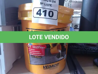 LOTE 410 - 01 BALDE DE VEDACIT, ADITIVO IMPERMEABILIZANTE PARA CONCRETOS E ARGAMASSAS. (NO ESTADO) ATENÇÃO! FAZER A VISITAÇÃO ANTES DE ARREMATAR, NÃO SABEMOS SE FUNCIONA. LEILÃO NÃO TEM GARANTIA E NEM DEVOLUÇÃO, SUJEITO A POSSÍVEIS AVARIAS VISÍVEIS/OCULTAS E/OU AUSÊNCIA DE COMPONENTES.
