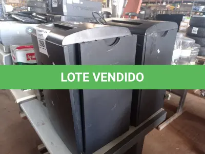 LOTE 398 - 02 FRAGMENTADORAS DE PAPEL. (NO ESTADO) ATENÇÃO! FAZER A VISITAÇÃO ANTES DE ARREMATAR, NÃO SABEMOS SE FUNCIONA. LEILÃO NÃO TEM GARANTIA E NEM DEVOLUÇÃO, SUJEITO A POSSÍVEIS AVARIAS VISÍVEIS/OCULTAS E/OU AUSÊNCIA DE COMPONENTES.