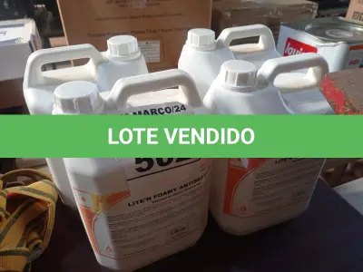 LOTE 502 - 20 LITROS DE SABONETE DE ESPUMA ANTISSÉPTICO . (NO ESTADO) ATENÇÃO! FAZER A VISITAÇÃO ANTES DE ARREMATAR, NÃO SABEMOS SE FUNCIONA. LEILÃO NÃO TEM GARANTIA E NEM DEVOLUÇÃO, SUJEITO A POSSÍVEIS AVARIAS VISÍVEIS/OCULTAS E/OU AUSÊNCIA DE COMPONENTES.