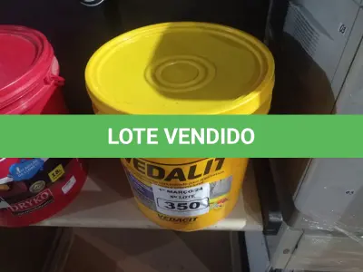 LOTE 350 - 01 BALDE DE VEDALIT, ADITIVO PLASTIFICANTE CONCENTRADO PARA ARGAMASSA DE ASSENTAMENTO E REBOCO CONVENCIONAL 18L.  (NO ESTADO) ATENÇÃO! FAZER A VISITAÇÃO ANTES DE ARREMATAR, NÃO SABEMOS SE FUNCIONA. LEILÃO NÃO TEM GARANTIA E NEM DEVOLUÇÃO, SUJEITO A POSSÍVEIS AVARIAS VISÍVEIS/OCULTAS E/OU AUSÊNCIA DE COMPONENTES.