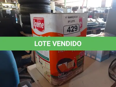 LOTE 429 - 01 LATA DE TINTA IQUINE DELANIL RENDE MUITO 18L FOSCO BASE “C”. (NO ESTADO) ATENÇÃO! FAZER A VISITAÇÃO ANTES DE ARREMATAR, NÃO SABEMOS SE FUNCIONA. LEILÃO NÃO TEM GARANTIA E NEM DEVOLUÇÃO, SUJEITO A POSSÍVEIS AVARIAS VISÍVEIS/OCULTAS E/OU AUSÊNCIA DE COMPONENTES.