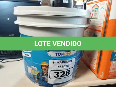 LOTE 328 - 01 BALDE DE MASSA ACRÍLICA STAR VINIL TOK PVA 16L. (NO ESTADO) ATENÇÃO! FAZER A VISITAÇÃO ANTES DE ARREMATAR, NÃO SABEMOS SE FUNCIONA. LEILÃO NÃO TEM GARANTIA E NEM DEVOLUÇÃO, SUJEITO A POSSÍVEIS AVARIAS VISÍVEIS/OCULTAS E/OU AUSÊNCIA DE COMPONENTES.