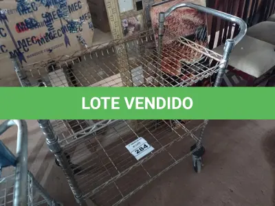 LOTE 284 - 01 CARRINHO PARA TRANSPORTE DE ALIMENTOS. (NO ESTADO) ATENÇÃO! FAZER A VISITAÇÃO ANTES DE ARREMATAR, NÃO SABEMOS SE FUNCIONA. LEILÃO NÃO TEM GARANTIA E NEM DEVOLUÇÃO, SUJEITO A POSSÍVEIS AVARIAS VISÍVEIS/OCULTAS E/OU AUSÊNCIA DE COMPONENTES.