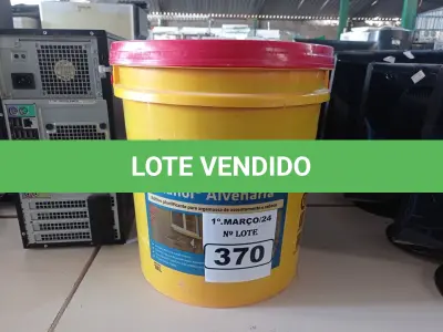 LOTE 370 - 01 BALDE DE SIKANOL ALVENARIA, ADITIVO PLASTIFICANTE PARA ARGAMASSA DE ASSENTAMENTO E REBOCO 18L. (NO ESTADO) ATENÇÃO! FAZER A VISITAÇÃO ANTES DE ARREMATAR, NÃO SABEMOS SE FUNCIONA. LEILÃO NÃO TEM GARANTIA E NEM DEVOLUÇÃO, SUJEITO A POSSÍVEIS AVARIAS VISÍVEIS/OCULTAS E/OU AUSÊNCIA DE COMPONENTES.