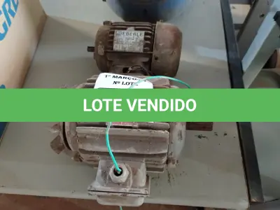 LOTE 494 - 02 MOTORES ELETRICOS. (NO ESTADO) ATENÇÃO! FAZER A VISITAÇÃO ANTES DE ARREMATAR, NÃO SABEMOS SE FUNCIONA. LEILÃO NÃO TEM GARANTIA E NEM DEVOLUÇÃO, SUJEITO A POSSÍVEIS AVARIAS VISÍVEIS/OCULTAS E/OU AUSÊNCIA DE COMPONENTES.