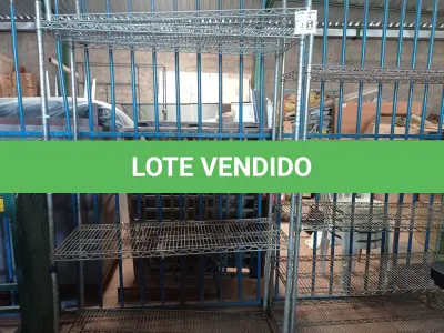 LOTE 381 - 01 CARRINHO E 02 ESTANTES DE FERRO. (NO ESTADO) ATENÇÃO! FAZER A VISITAÇÃO ANTES DE ARREMATAR, NÃO SABEMOS SE FUNCIONA. LEILÃO NÃO TEM GARANTIA E NEM DEVOLUÇÃO, SUJEITO A POSSÍVEIS AVARIAS VISÍVEIS/OCULTAS E/OU AUSÊNCIA DE COMPONENTES.