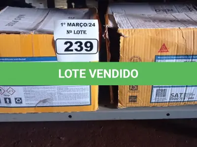 LOTE 239 - 02 CAIXAS DE SIKA TOP-100, REVESTIMENTO IMPERMEABILIZANTE SEMI-FLEXIVEL 18KG. (NO ESTADO) ATENÇÃO! FAZER A VISITAÇÃO ANTES DE ARREMATAR, NÃO SABEMOS SE FUNCIONA. LEILÃO NÃO TEM GARANTIA E NEM DEVOLUÇÃO, SUJEITO A POSSÍVEIS AVARIAS VISÍVEIS/OCULTAS E/OU AUSÊNCIA DE COMPONENTES.