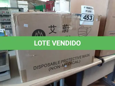 LOTE 453 - 01 LOTE COM APROXIMADAMENTE 2.000 MÁSCARAS DESCARTÁVEIS NOVAS. (NO ESTADO) ATENÇÃO! FAZER A VISITAÇÃO ANTES DE ARREMATAR, NÃO SABEMOS SE FUNCIONA. LEILÃO NÃO TEM GARANTIA E NEM DEVOLUÇÃO, SUJEITO A POSSÍVEIS AVARIAS VISÍVEIS/OCULTAS E/OU AUSÊNCIA DE COMPONENTES.