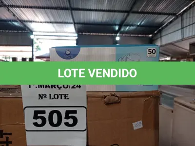 LOTE 505 - 01 LOTE COM APROXIMADAMENTE 2.000 MÁSCARAS DESCARTÁVEIS NOVAS. (NO ESTADO) ATENÇÃO! FAZER A VISITAÇÃO ANTES DE ARREMATAR, NÃO SABEMOS SE FUNCIONA. LEILÃO NÃO TEM GARANTIA E NEM DEVOLUÇÃO, SUJEITO A POSSÍVEIS AVARIAS VISÍVEIS/OCULTAS E/OU AUSÊNCIA DE COMPONENTES.