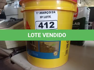 LOTE 412 - 01 BALDE DE SIKANOL ALVENARIA, ADITIVO PLASTIFICANTE PARA ARGAMASSA DE ASSENTAMENTO E REBOCO 18L. (NO ESTADO) ATENÇÃO! FAZER A VISITAÇÃO ANTES DE ARREMATAR, NÃO SABEMOS SE FUNCIONA. LEILÃO NÃO TEM GARANTIA E NEM DEVOLUÇÃO, SUJEITO A POSSÍVEIS AVARIAS VISÍVEIS/OCULTAS E/OU AUSÊNCIA DE COMPONENTES.