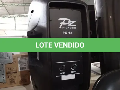 LOTE 300 - 01 CAIXA DE SOM PZ PROPASSIVE PX-12. (NO ESTADO) ATENÇÃO! FAZER A VISITAÇÃO ANTES DE ARREMATAR, NÃO SABEMOS SE FUNCIONA. LEILÃO NÃO TEM GARANTIA E NEM DEVOLUÇÃO, SUJEITO A POSSÍVEIS AVARIAS VISÍVEIS/OCULTAS E/OU AUSÊNCIA DE COMPONENTES.