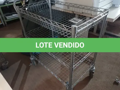 LOTE 308 - 01 CARRINHO PARA TRANSPORTE DE ALIMENTOS. (NO ESTADO) ATENÇÃO! FAZER A VISITAÇÃO ANTES DE ARREMATAR, NÃO SABEMOS SE FUNCIONA. LEILÃO NÃO TEM GARANTIA E NEM DEVOLUÇÃO, SUJEITO A POSSÍVEIS AVARIAS VISÍVEIS/OCULTAS E/OU AUSÊNCIA DE COMPONENTES.