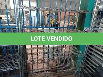 LOTE 381 - 01 CARRINHO E 02 ESTANTES DE FERRO. (NO ESTADO) ATENÇÃO! FAZER A VISITAÇÃO ANTES DE ARREMATAR, NÃO SABEMOS SE FUNCIONA. LEILÃO NÃO TEM GARANTIA E NEM DEVOLUÇÃO, SUJEITO A POSSÍVEIS AVARIAS VISÍVEIS/OCULTAS E/OU AUSÊNCIA DE COMPONENTES.