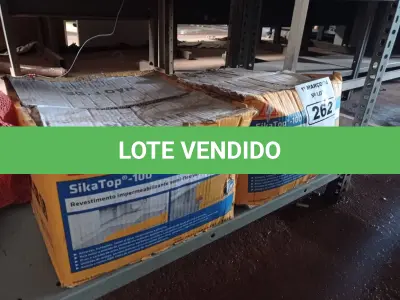 LOTE 262 - 02 CAIXAS DE SIKA TOP-100, REVESTIMENTO IMPERMEABILIZANTE SEMI-FLEXIVEL 18KG. (NO ESTADO) ATENÇÃO! FAZER A VISITAÇÃO ANTES DE ARREMATAR, NÃO SABEMOS SE FUNCIONA. LEILÃO NÃO TEM GARANTIA E NEM DEVOLUÇÃO, SUJEITO A POSSÍVEIS AVARIAS VISÍVEIS/OCULTAS E/OU AUSÊNCIA DE COMPONENTES.