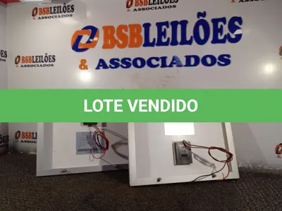 LOTE 201 - 02 PAINÉIS SOLARES 18V 10W. (NO ESTADO) ATENÇÃO! FAZER A VISITAÇÃO ANTES DE ARREMATAR, NÃO SABEMOS SE FUNCIONA. LEILÃO NÃO TEM GARANTIA E NEM DEVOLUÇÃO, SUJEITO A POSSÍVEIS AVARIAS VISÍVEIS/OCULTAS E/OU AUSÊNCIA DE COMPONENTES.