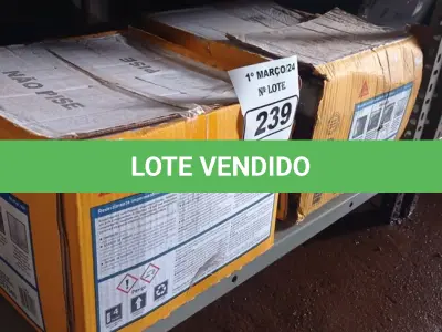 LOTE 239 - 02 CAIXAS DE SIKA TOP-100, REVESTIMENTO IMPERMEABILIZANTE SEMI-FLEXIVEL 18KG. (NO ESTADO) ATENÇÃO! FAZER A VISITAÇÃO ANTES DE ARREMATAR, NÃO SABEMOS SE FUNCIONA. LEILÃO NÃO TEM GARANTIA E NEM DEVOLUÇÃO, SUJEITO A POSSÍVEIS AVARIAS VISÍVEIS/OCULTAS E/OU AUSÊNCIA DE COMPONENTES.