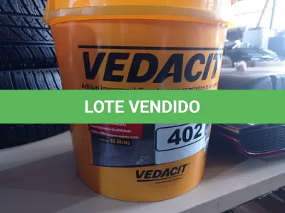 LOTE 402 - 01 BALDE DE VEDACIT, ADITIVO IMPERMEABILIZANTE PARA CONCRETOS E ARGAMASSAS. (NO ESTADO) ATENÇÃO! FAZER A VISITAÇÃO ANTES DE ARREMATAR, NÃO SABEMOS SE FUNCIONA. LEILÃO NÃO TEM GARANTIA E NEM DEVOLUÇÃO, SUJEITO A POSSÍVEIS AVARIAS VISÍVEIS/OCULTAS E/OU AUSÊNCIA DE COMPONENTES.
