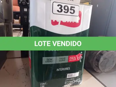 LOTE 395 - 01 LATA DE TINTA IQUINE PINTALAR FOSCO AVELUDADO 18L NA COR MARFIM. (NO ESTADO) ATENÇÃO! FAZER A VISITAÇÃO ANTES DE ARREMATAR, NÃO SABEMOS SE FUNCIONA. LEILÃO NÃO TEM GARANTIA E NEM DEVOLUÇÃO, SUJEITO A POSSÍVEIS AVARIAS VISÍVEIS/OCULTAS E/OU AUSÊNCIA DE COMPONENTES.