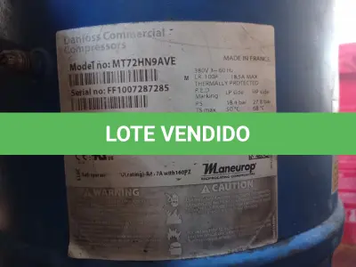 LOTE 449 - 01 MOTOR COMPRESSOR DE REFRIGERAÇÃO. (NO ESTADO) ATENÇÃO! FAZER A VISITAÇÃO ANTES DE ARREMATAR, NÃO SABEMOS SE FUNCIONA. LEILÃO NÃO TEM GARANTIA E NEM DEVOLUÇÃO, SUJEITO A POSSÍVEIS AVARIAS VISÍVEIS/OCULTAS E/OU AUSÊNCIA DE COMPONENTES.