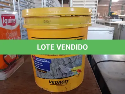 LOTE 512 - 01 BALDE DE VEDACIT, ADITIVO IMPERMEABILIZANTE PARA CONCRETOS E ARGAMASSAS. (NO ESTADO) ATENÇÃO! FAZER A VISITAÇÃO ANTES DE ARREMATAR, NÃO SABEMOS SE FUNCIONA. LEILÃO NÃO TEM GARANTIA E NEM DEVOLUÇÃO, SUJEITO A POSSÍVEIS AVARIAS VISÍVEIS/OCULTAS E/OU AUSÊNCIA DE COMPONENTES.
