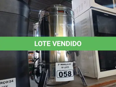 LOTE 058 - 02 CAFETEIRAS INDUSTRIAL. (NO ESTADO) ATENÇÃO! FAZER A VISITAÇÃO ANTES DE ARREMATAR, NÃO SABEMOS SE FUNCIONA. LEILÃO NÃO TEM GARANTIA E NEM DEVOLUÇÃO, SUJEITO A POSSÍVEIS AVARIAS VISÍVEIS/OCULTAS E/OU AUSÊNCIA DE COMPONENTES.