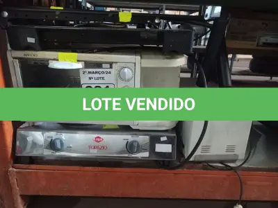 LOTE 081 - 01 FOGÃO DE INDUÇÃO, 02 FORNOS ELÉTRICOS E 01 CHURRASQUEIRA ELÉTRICA MARCAS E MODELOS DIVERSOS. (NO ESTADO) ATENÇÃO! FAZER A VISITAÇÃO ANTES DE ARREMATAR, NÃO SABEMOS SE FUNCIONA. LEILÃO NÃO TEM GARANTIA E NEM DEVOLUÇÃO, SUJEITO A POSSÍVEIS AVARIAS VISÍVEIS/OCULTAS E/OU AUSÊNCIA DE COMPONENTES.