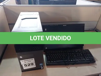 LOTE 529 - 01 CPU’S, 01 MONITOR E 01 TECLADO. (NO ESTADO) ATENÇÃO! FAZER A VISITAÇÃO ANTES DE ARREMATAR, NÃO SABEMOS SE FUNCIONA. LEILÃO NÃO TEM GARANTIA E NEM DEVOLUÇÃO, SUJEITO A POSSÍVEIS AVARIAS VISÍVEIS/OCULTAS E/OU AUSÊNCIA DE COMPONENTES.