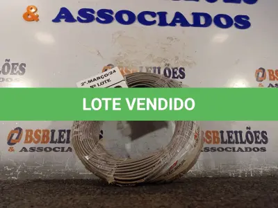 LOTE 150 - 01 ROLO DE CABO FLEXÍVEL 100M 1X2,5MM NA COR CINZA(NOVO). (NO ESTADO) ATENÇÃO! FAZER A VISITAÇÃO ANTES DE ARREMATAR, NÃO SABEMOS SE FUNCIONA. LEILÃO NÃO TEM GARANTIA E NEM DEVOLUÇÃO, SUJEITO A POSSÍVEIS AVARIAS VISÍVEIS/OCULTAS E/OU AUSÊNCIA DE COMPONENTES.