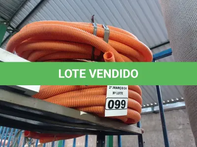 LOTE 099 - 02 ROLOS DE MANGUEIRA CORRUGADA. (NO ESTADO) ATENÇÃO! FAZER A VISITAÇÃO ANTES DE ARREMATAR, NÃO SABEMOS SE FUNCIONA. LEILÃO NÃO TEM GARANTIA E NEM DEVOLUÇÃO, SUJEITO A POSSÍVEIS AVARIAS VISÍVEIS/OCULTAS E/OU AUSÊNCIA DE COMPONENTES.