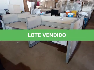LOTE 530 - 01 BAIA PARA ESCRITORIO COM 04 LUGARES. (NO ESTADO) ATENÇÃO! FAZER A VISITAÇÃO ANTES DE ARREMATAR, NÃO SABEMOS SE FUNCIONA. LEILÃO NÃO TEM GARANTIA E NEM DEVOLUÇÃO, SUJEITO A POSSÍVEIS AVARIAS VISÍVEIS/OCULTAS E/OU AUSÊNCIA DE COMPONENTES.