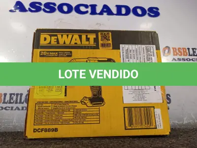 LOTE 130 - 01 CHAVE DE IMPACTO ½ 20V MAX LI-ION  540NM MODELO: DCF889B MARCA DEWALT.  (NOVO) (NO ESTADO) ATENÇÃO! FAZER A VISITAÇÃO ANTES DE ARREMATAR, NÃO SABEMOS SE FUNCIONA. LEILÃO NÃO TEM GARANTIA E NEM DEVOLUÇÃO, SUJEITO A POSSÍVEIS AVARIAS VISÍVEIS/OCULTAS E/OU AUSÊNCIA DE COMPONENTES.